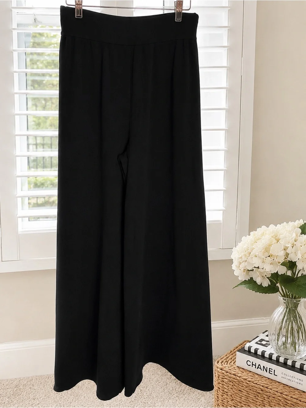 Free People Black Wide-Leg High-Waist Pants